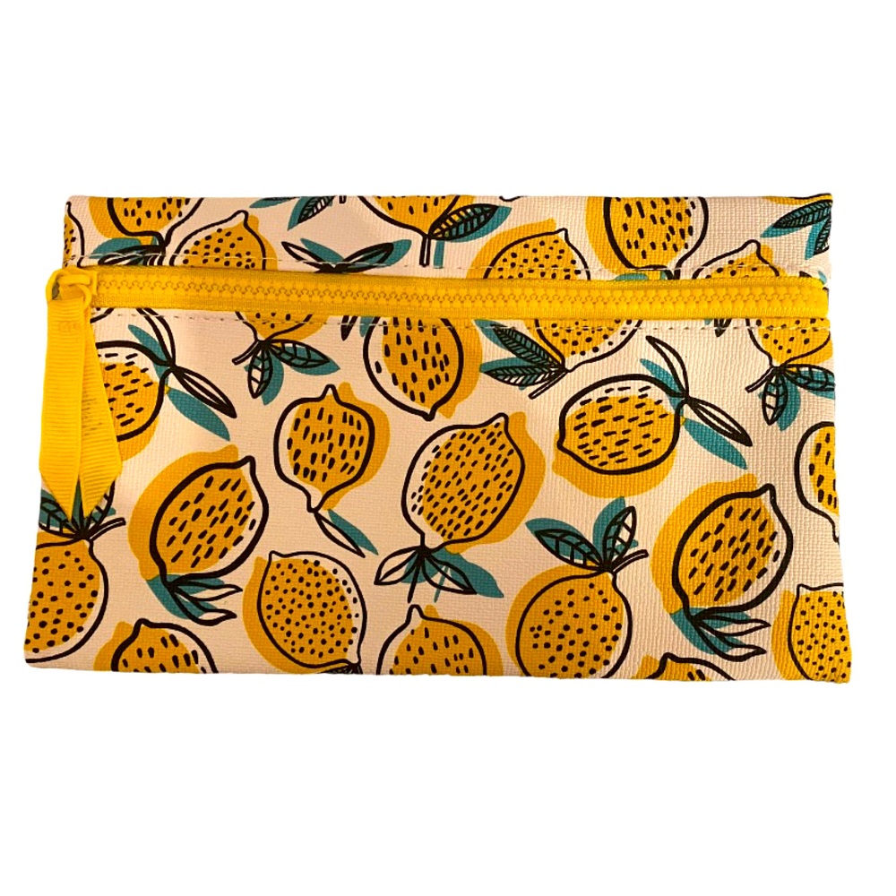 NWOT New Love Lemon 🍋 Ipsy Bag Front Zipper Ribbon